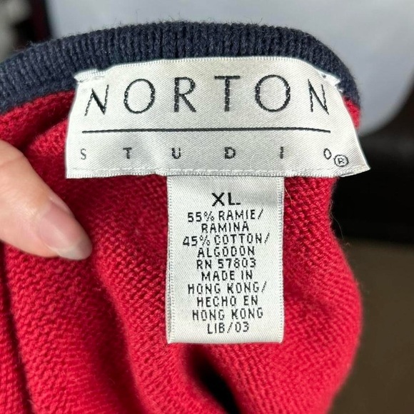 Vintage Norton Studio Stars and Stripes Short Sleeve Cardigan Sweater - Picture 4 of 5